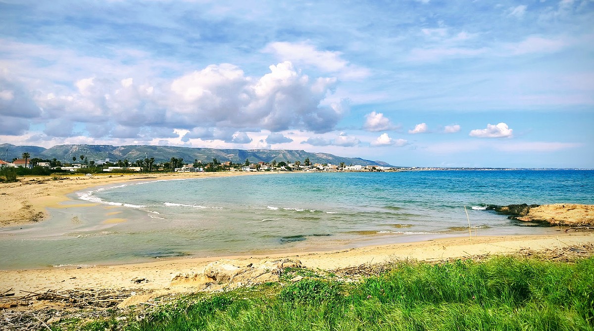 The rocky shore and small fishing harbour of Calabernardo near Noto