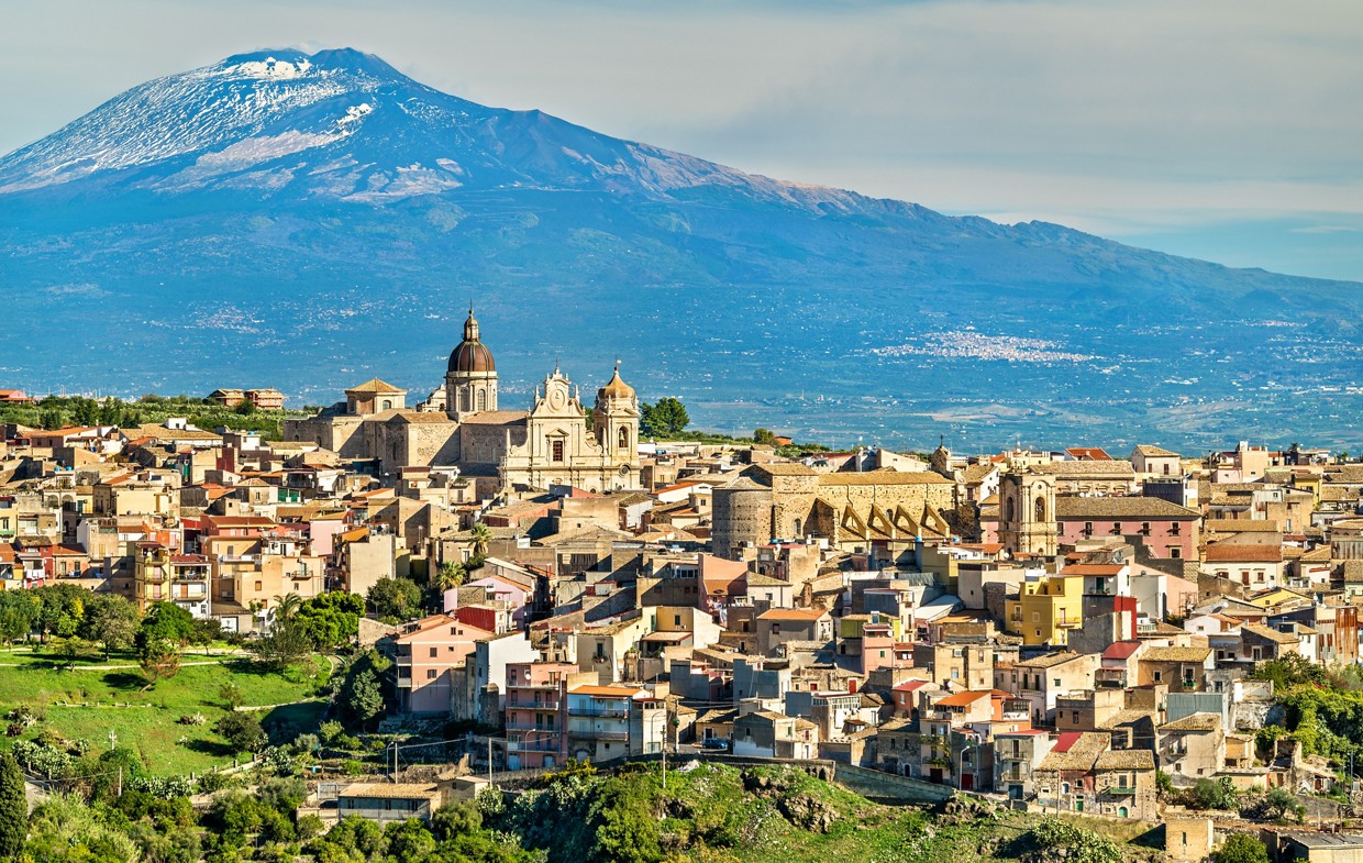 Mount Etna and the Sicilian landscape