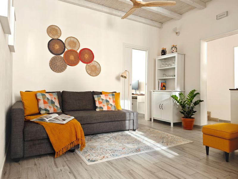 Living room with comfortable sofa